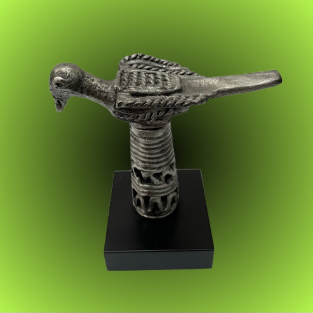 Vintage Brutalist pewter metal bird sculpture figure unsigned